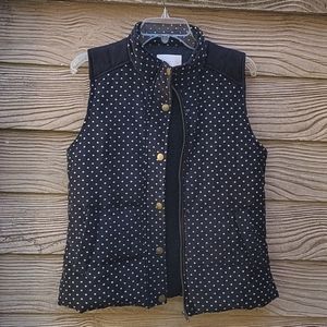 Navy & White Polka Dot cord puffer Vest